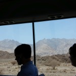 View of the mountains from the bus